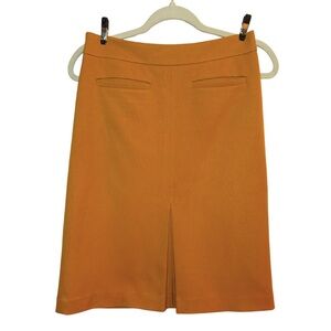 Ann Taylor LOFT 00 Mustard Skirt with pleated detail in back
